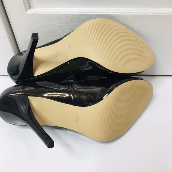 GUESS Brown Metallic Patent Leather Stilleto Heels Size 9 - Picture 4 of 6